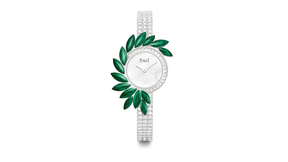 Piaget, часы Vegetal Laces с бриллиантами и малахитом