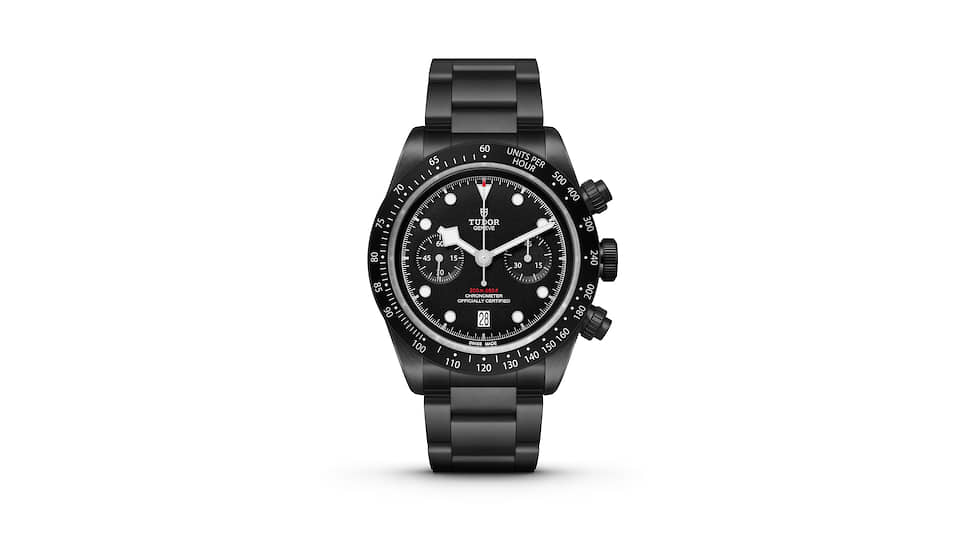 Tudor Black Bay Chrono Dark 41 мм, сталь с PVD-покрытием, механизм с автоматическим подзаводом и двунаправленной роторной системой, запас хода 70 часов, водонепроницаемость до 200 м, лимитированная серия из 1181 экземпляра с собственным порядковым номером