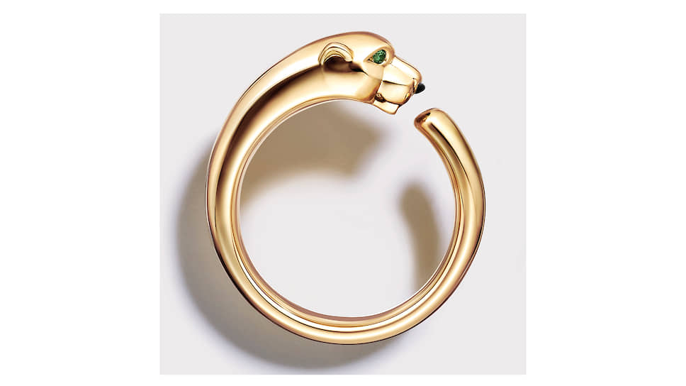 Кольцо La Panthere, желтое золото, цавориты, оникс
