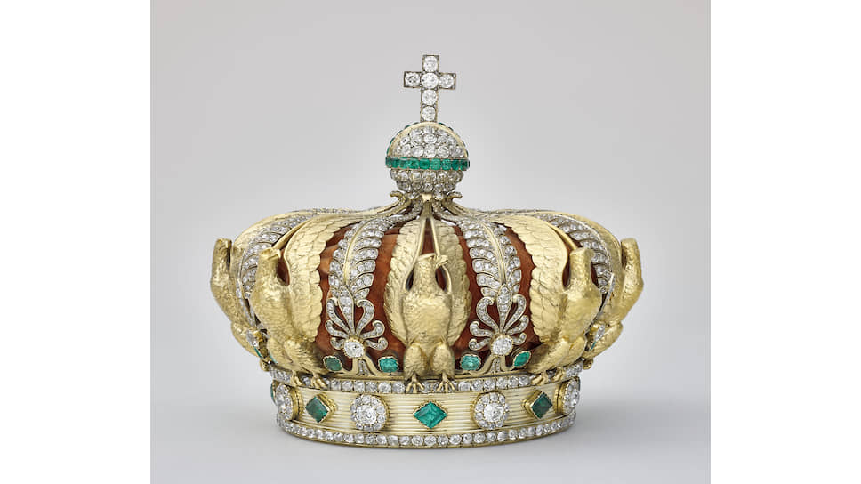 Корона императрицы Евгении, золото, изумруды, бриллианты, 1855 год
