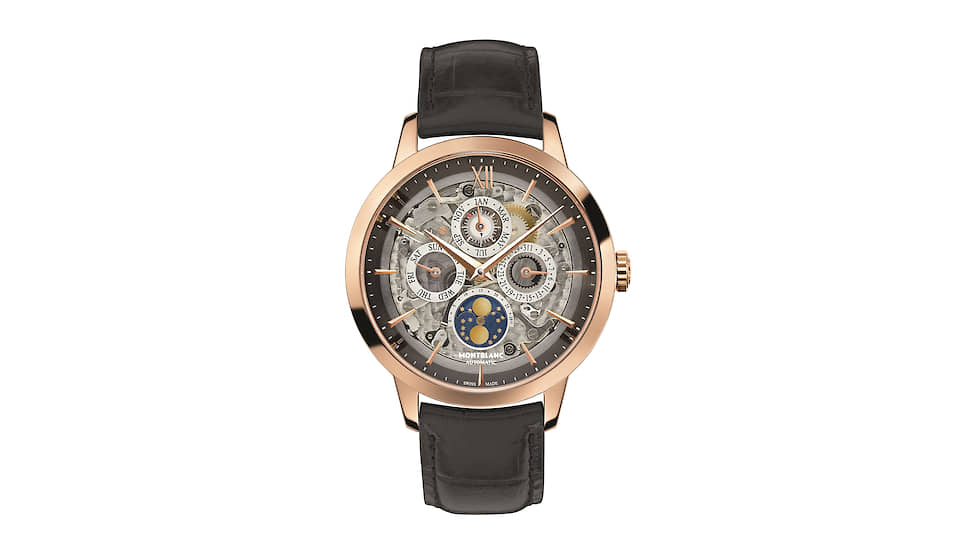 Montblanc, часы Heritage Spirit Perpetual Calendar Sapphire, 39 мм, розовое золото, механизм с автоматическим подзаводом, запас хода 42 часа