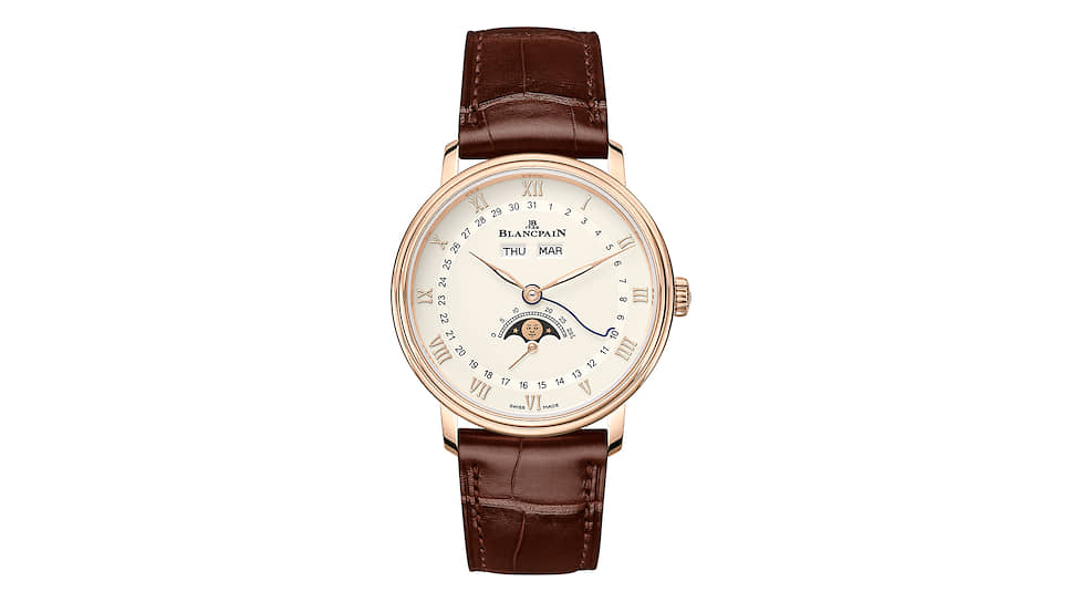 Blancpain, часы Quantieme Complet, 38 мм, розовое золото, механизм с автоматическим подзаводом, запас хода 100 часов