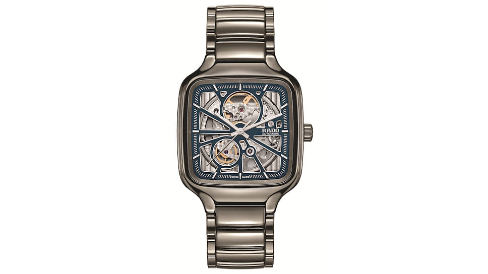 Rado True Square Automatic Open Heart в корпусе из черной полированной керамики с механизмом ETA C07.631 с автоподзаводом и запасом хода до 80 часов 