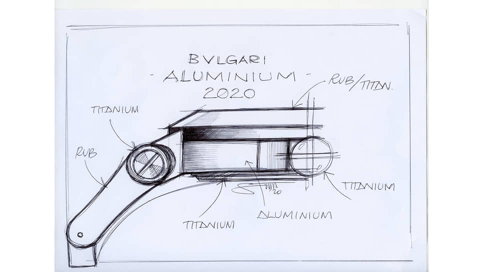 Эскиз часов Bvlgari Aluminium 
