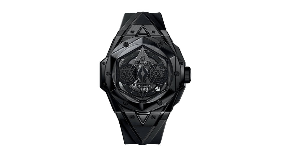 Hublot Big Bang Unico Sang Bleu II All Black, корпус 45 мм из черной керамики и титана, мануфактурный механизм HUB 1240 Unico с автоматическим подзаводом и функцией хронографа