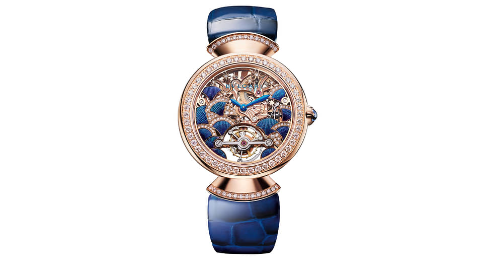 Bvlgari Divas&#39; Dream Peacock Tourbillon Lumiere в корпусе розового золота 33 мм. Ограниченная серия 10 экземпляров