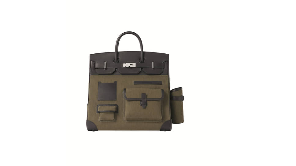 Сумка Cargo Bag, Hermes, текстиль, кожа