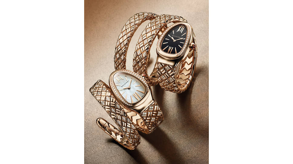 Часы Serpenti Spiga, 35 мм, розовое золото, бриллианты, кварцевый механизм
