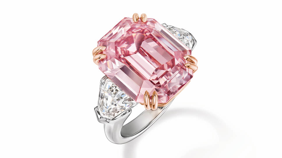 Кольцо Pink Legacy, платина, розовое золото, розовый и бесцветные бриллианты (общий вес — 3,55 карата)
