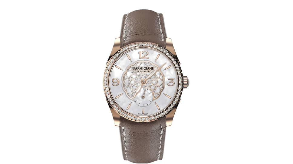 Часы Tonda Metropolitaine, 36 мм, розовое золото, перламутр, бриллианты, механизм с автоматическим подзаводом, запас хода 50 часов