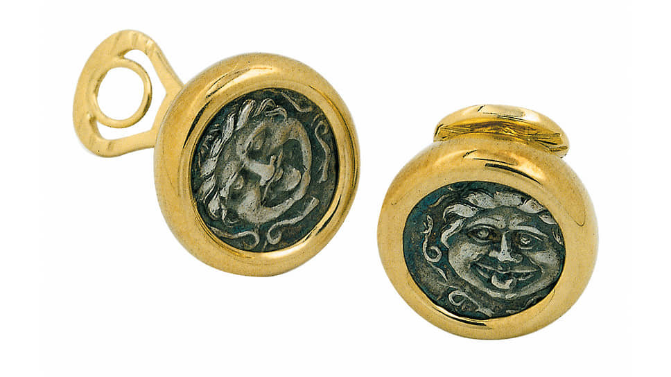 Серьги-клипсы Monete, желтое золото, античные монеты