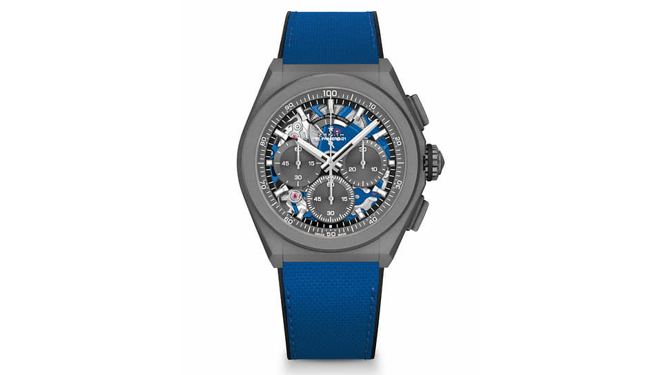 Zenith Defy 21 Spectrum. Корпус из стали с бриллиантами и голубыми сапфирами. 10 экземпляров