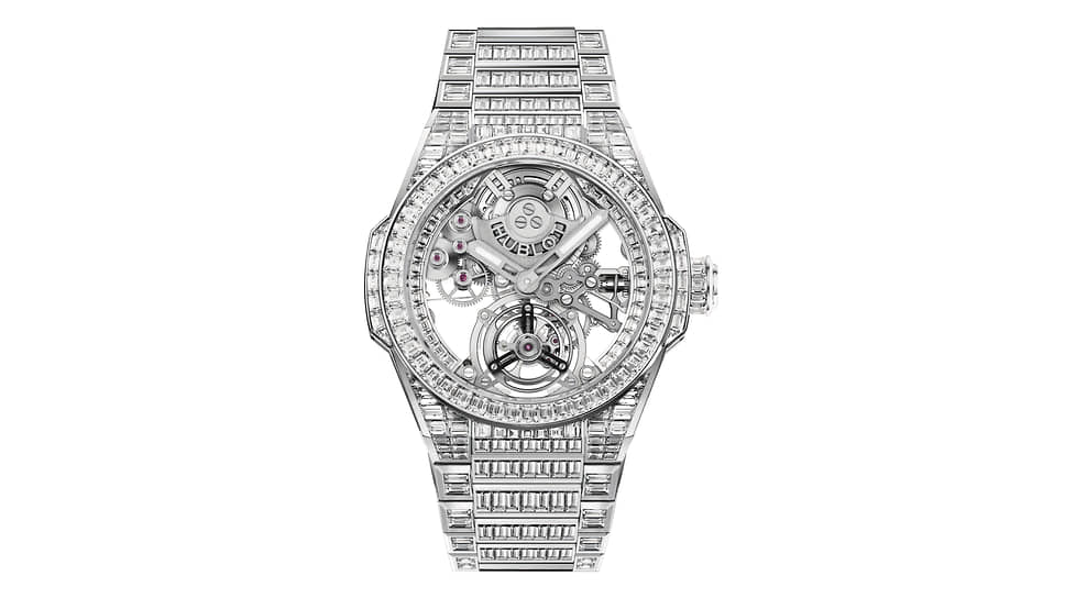 Hublot Big Bang Integral Tourbillon High Jewellery. Корпус из белого золота с бриллиантами