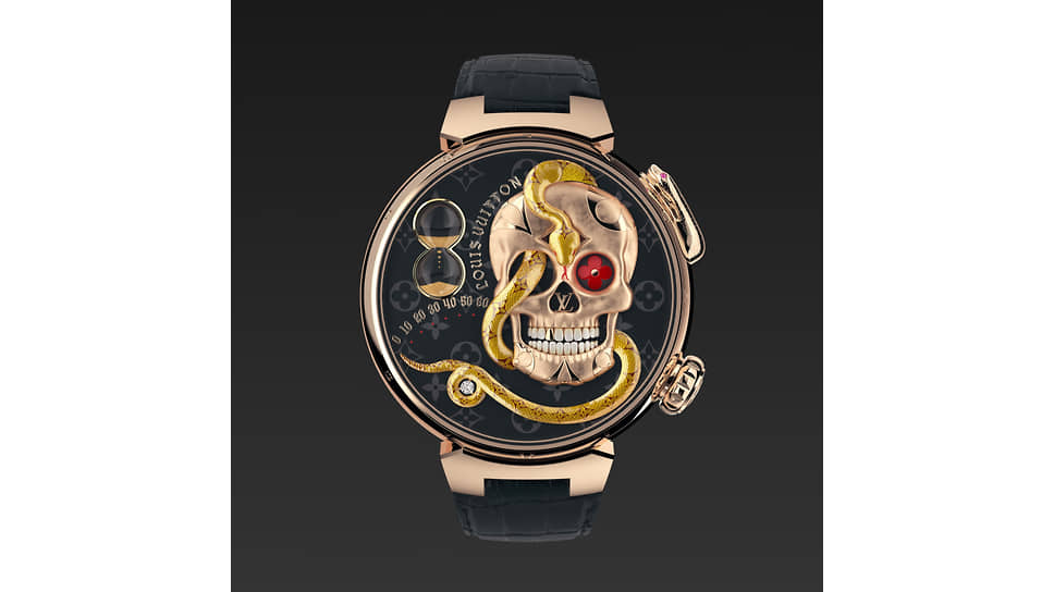 Louis Vuitton Tambour Carpe Diem показывают череп с двух сторон — на циферблате...