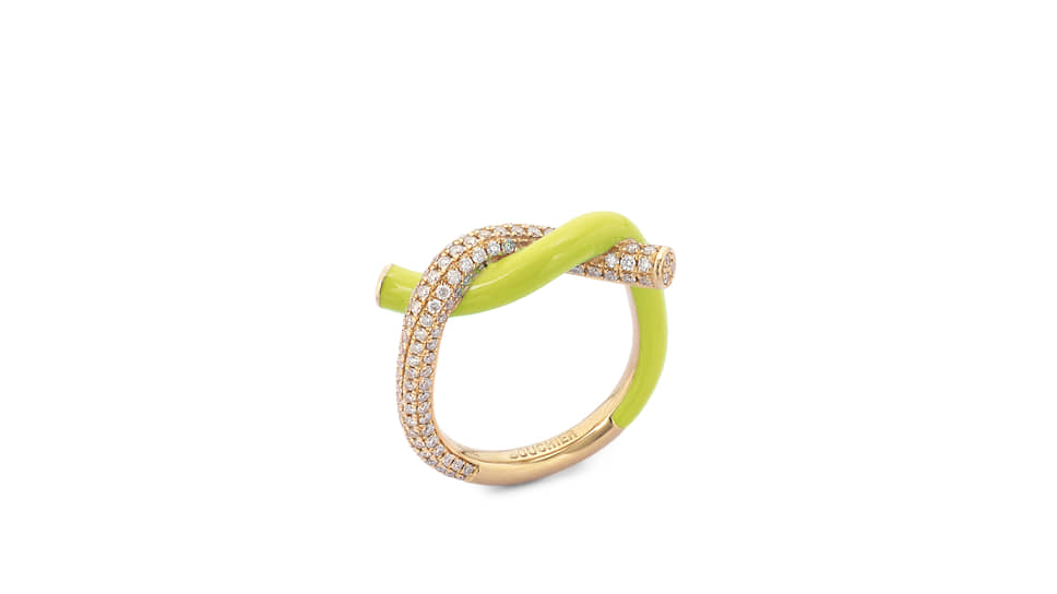 Boochier, кольцо Fruit Hoops, желтое золото, эмаль, бриллианты