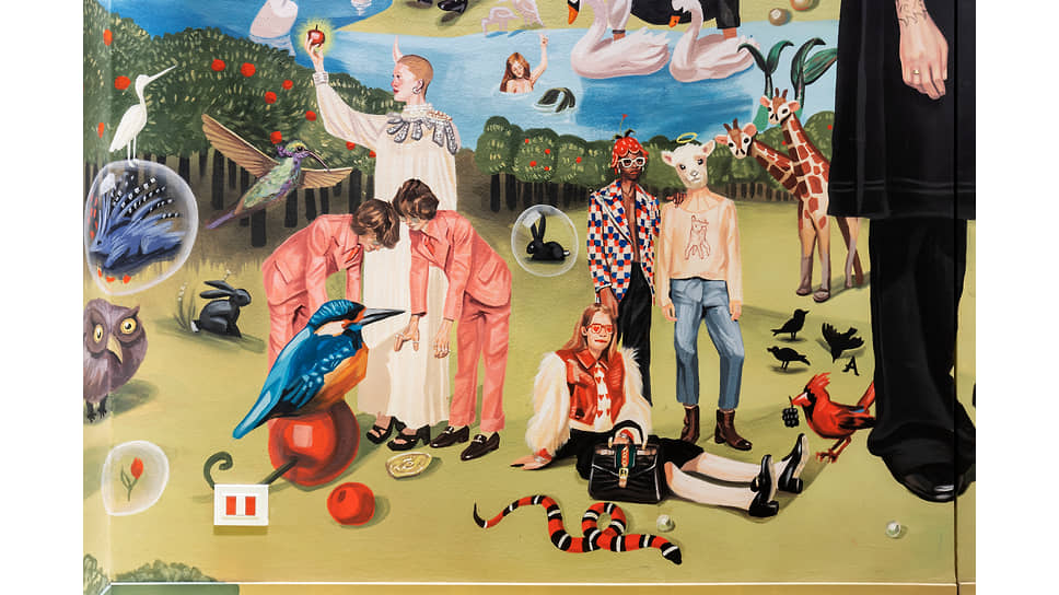 Мурал «Сад земных наслаждений Gucci», художник Игнаси Монреаль, 2018 год