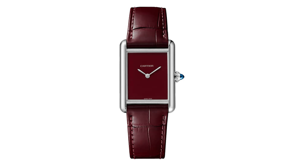  Cartier Tank Must с циферблатом красного цвета