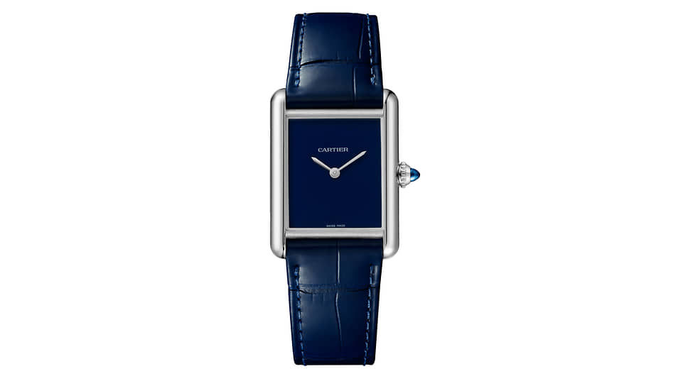 Cartier Tank Must с циферблатом синего цвета