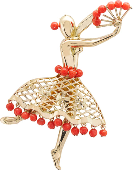 Брошь «Балерина» от ювелирного дома Van Cleef & Arpels, представленная на выставке  En Coulisses («За кулисами»)