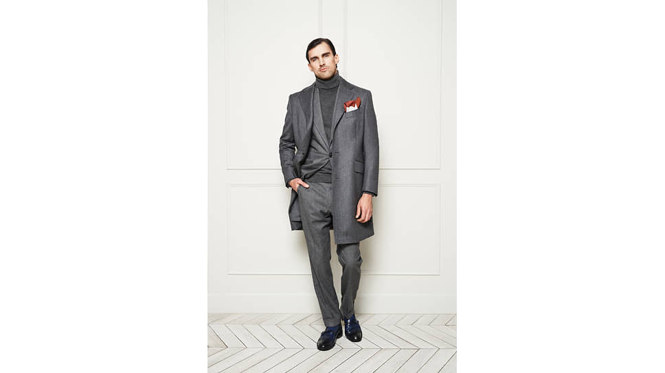 Костюм-двойка из ткани Ermenegildo Zegna, пальто из водоотталкивающей ткани Loro Piana Storm System 
