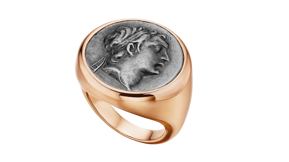 Кольцо Monete, Bvlgari, розовое золото, античная монета