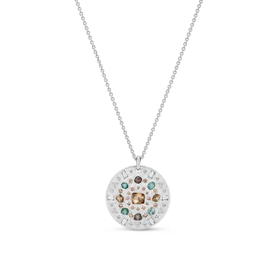 Подвеска Talisman, De Beers, белое золото, неограненные алмазы, бриллианты