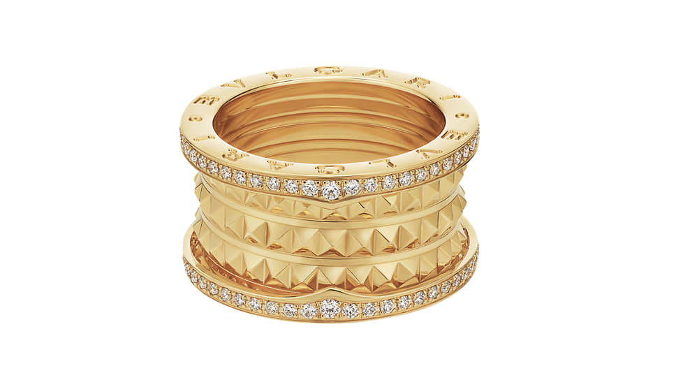 Кольцо B.Zero1 Rock, Bvlgari, желтое золото, бриллианты