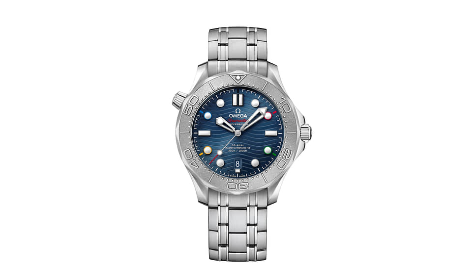 Omega, часы Seamaster Diver 300M Beijing 2022 Special Edition, 42 мм, сталь, титан, механизм с автоматическим подзаводом, запас хода 55 часов, водонепроницаемость 300 м