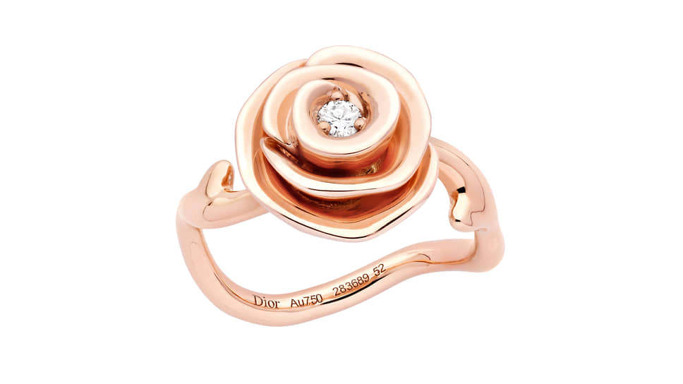 Кольцо Rose Dior Couture, розовое золото, бриллианты