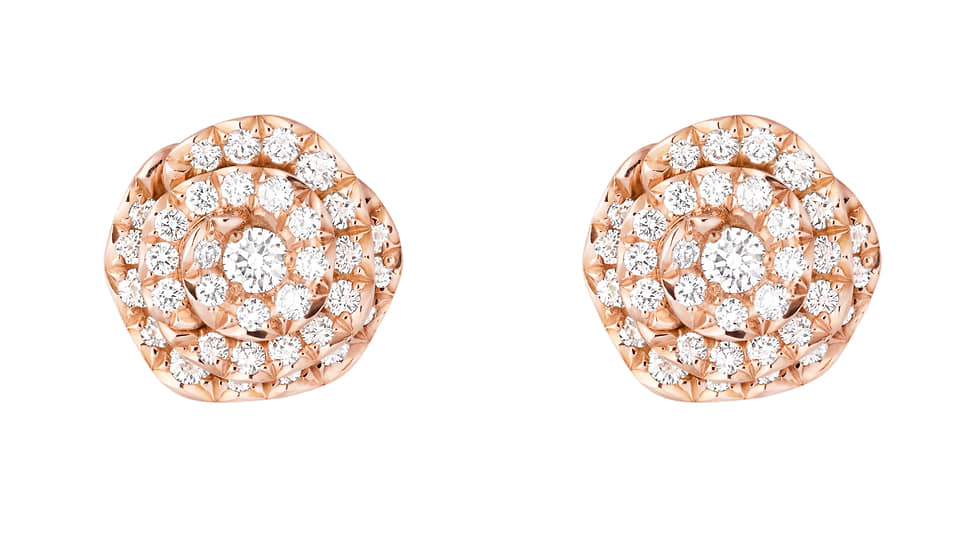 Серьги Rose Dior Couture, розовое золото, бриллианты