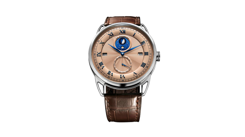 De Bethune DB25 QP, вечный календарь, указатель високосного года, сферический индикатор фаз Луны, белое золото, автоматический подзавод