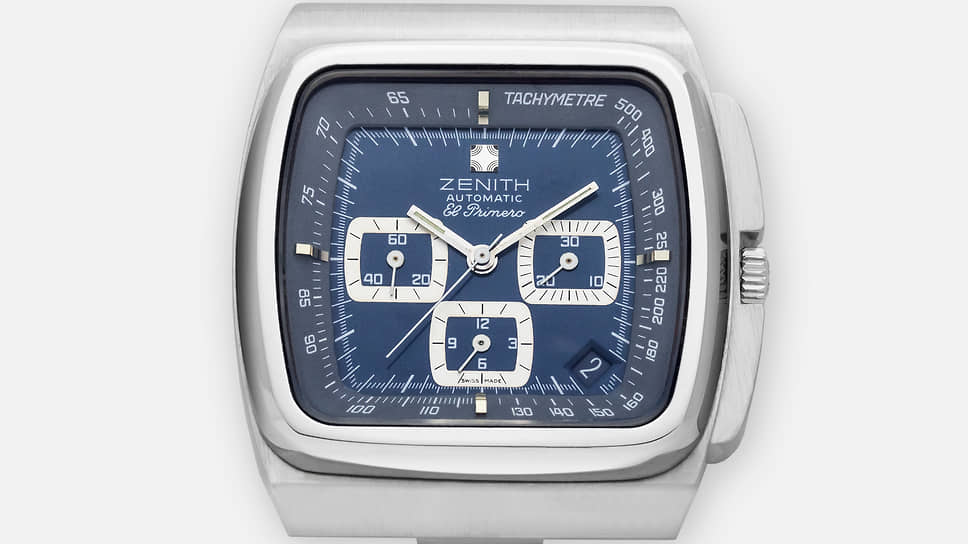 Zenith Icons: Act II. 01.0200.415 TV Screen / Big Blue — единственная прямоугольная модель второго поколения El Primero стоит особняком в «семье» знаменитого хронографа, ярко воплощая «телевизионный» дизайн 1970-х годов
