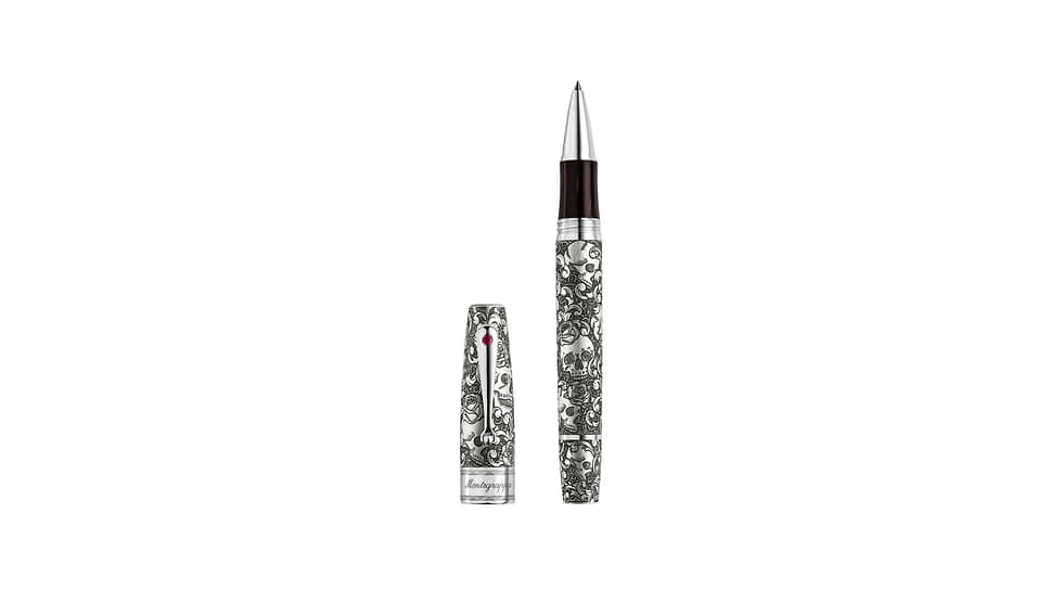 Ручка Skull &amp; Roses, Montegrappa, cеребро, смола, кубический цирконий