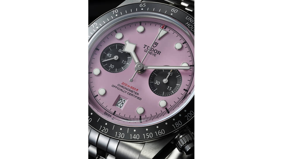 Tudor Black Bay Chrono Pink в стальном корпусе с безелем из алюминия