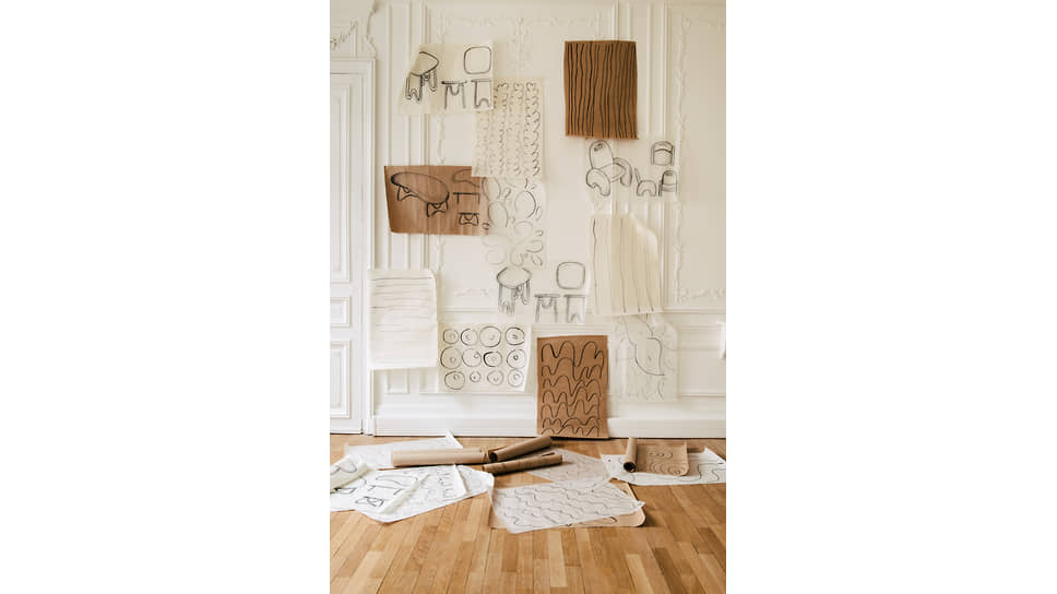 Эскизы к коллекции мебели и аксессуаров Faye Toogood X Maison Matisse 
