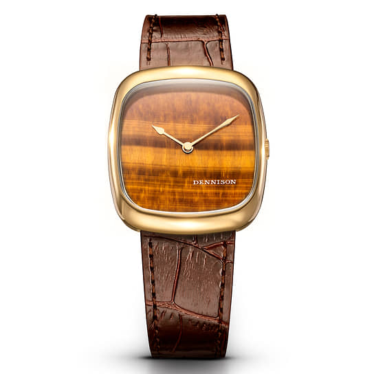Dennison Natural Stone Tiger Eye In Gold 