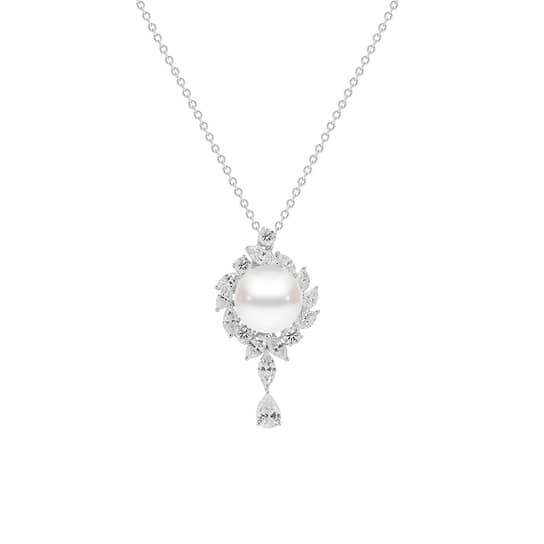 Подвеска из коллекции Pearl, белое золото, бриллианты, жемчуг