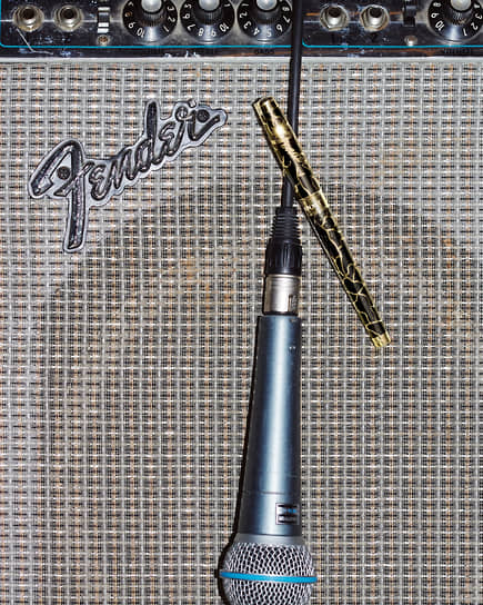 Ручка Fender, натуральный лак, позолота, золотая пудра