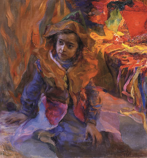 «Девочка в маскарадном костюме», Василий Лебедев, 1905 