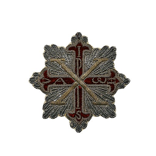 Звезда Константиновского военного ордена св. Георгия (шитая). Парма, 1850 год. Серебро, бумага, мишура, бархат