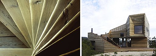 &quot;Спираль&quot;. Слева: лестница колокольни. Петаявеси, Финляндия. Архитектор Яакко Леппанен, 1821 год. Справа: жилой дом Metamorfosis-1. Касабланка, Чили. Архитекторы Хосе Уллоа Давет, Дельфин Динг, 2008 год