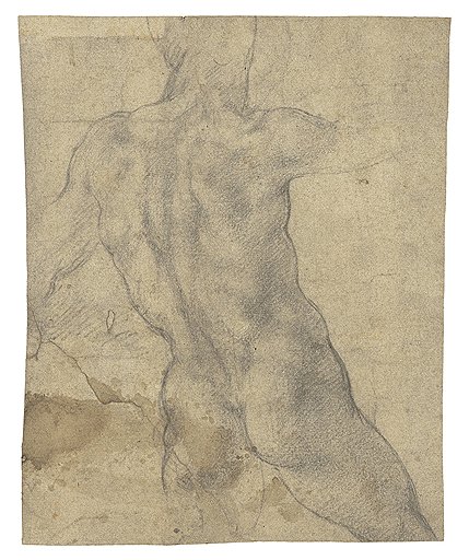 Микеланджело. &quot;Обнаженный мужчина со спины&quot;, начало XVI века. Christie&#39;s, &amp;pound;3-5 млн