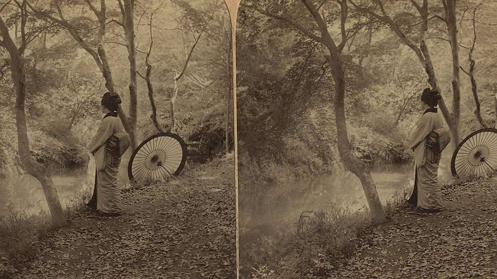 Неизвестный автор. «Золотой осенний день тихо исчезает в тиши и солнечных лучах», Япония, 1896 год
