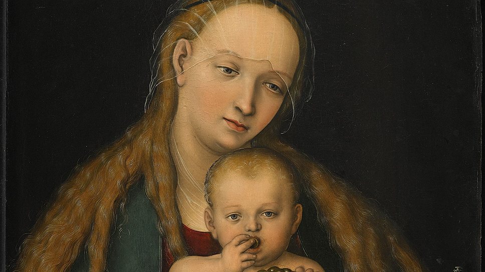 Лукас Кранах Младший. &quot;Мадонна с младенцем и виноградной гроздью&quot;, XVI век. Sotheby&#39;s, эстимейт &amp;pound;800 тыс. — 1,2 млн 