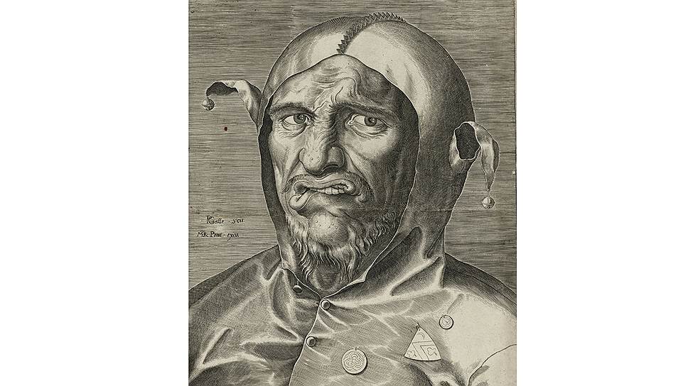 Филипп Галле. &quot;Голова шута&quot;, около 1560 года 
