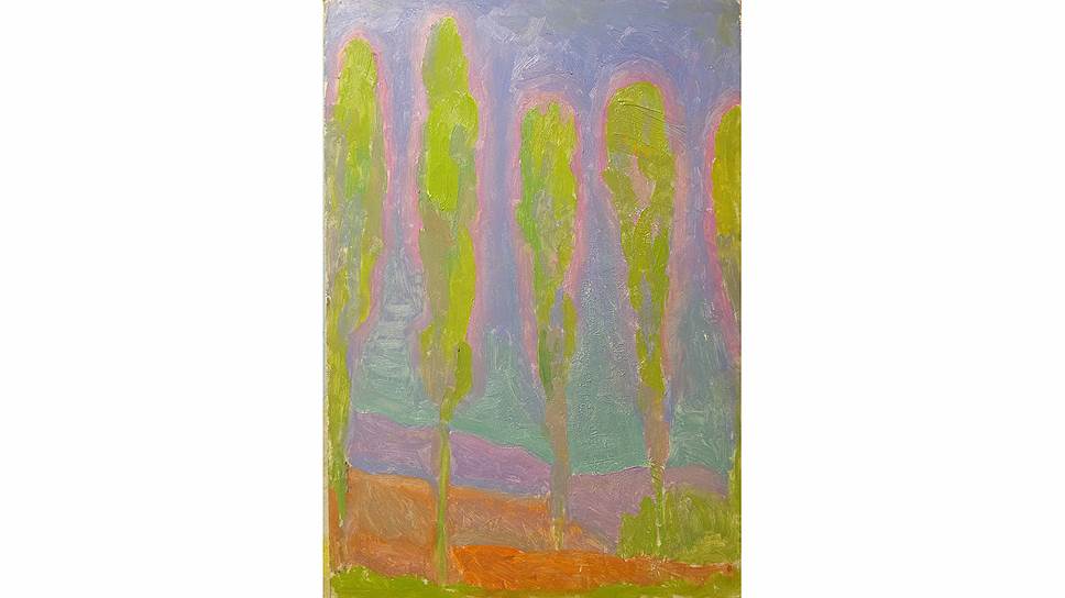 Порфирий Фальбов. «Тополи на фоне синего неба», 1965 год. «В защиту радуги» в Музее Востока