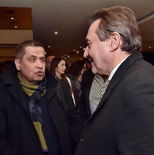 Певец Николай Расторгуев и режиссер Алексей Учитель (справа) на премьере фильма "Матильда" в кинотеатре "Октябрь" (24 октября)