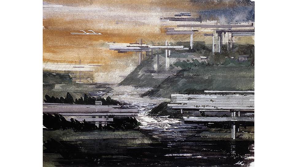 Лазарь Хидекель. «Города будущего — надземный город», 1927