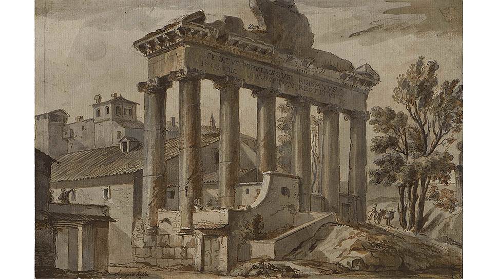 Шарль-Луи Клериссо. «Колоннада храма Сатурна на Римском форуме», 1750-е
