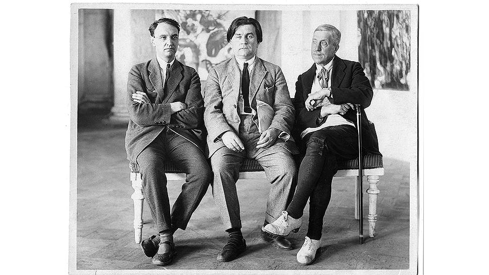 Слева направо: Николай Пунин, Казимир Малевич, Михаил Матюшин, 1925